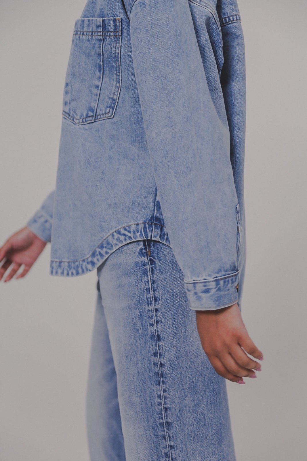 OVERSIZE DENIM SHIRT - Nobless Couture