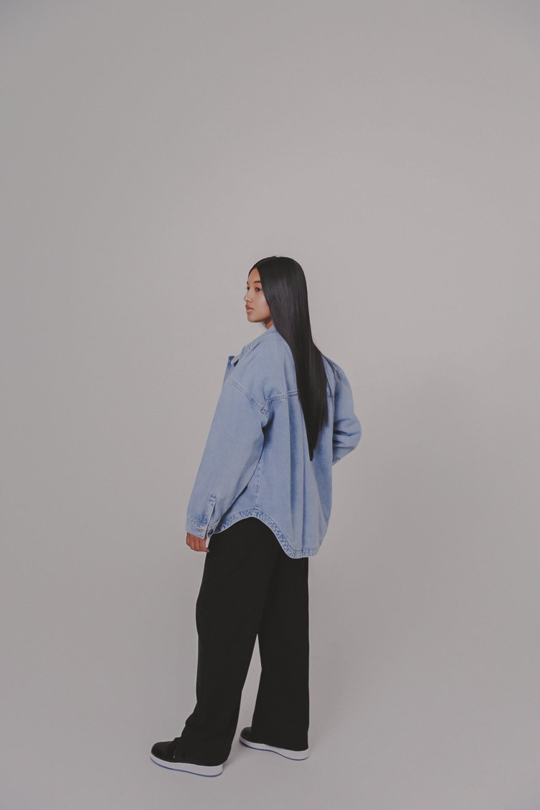 OVERSIZED DENIM SHIRT - Nobless Couture
