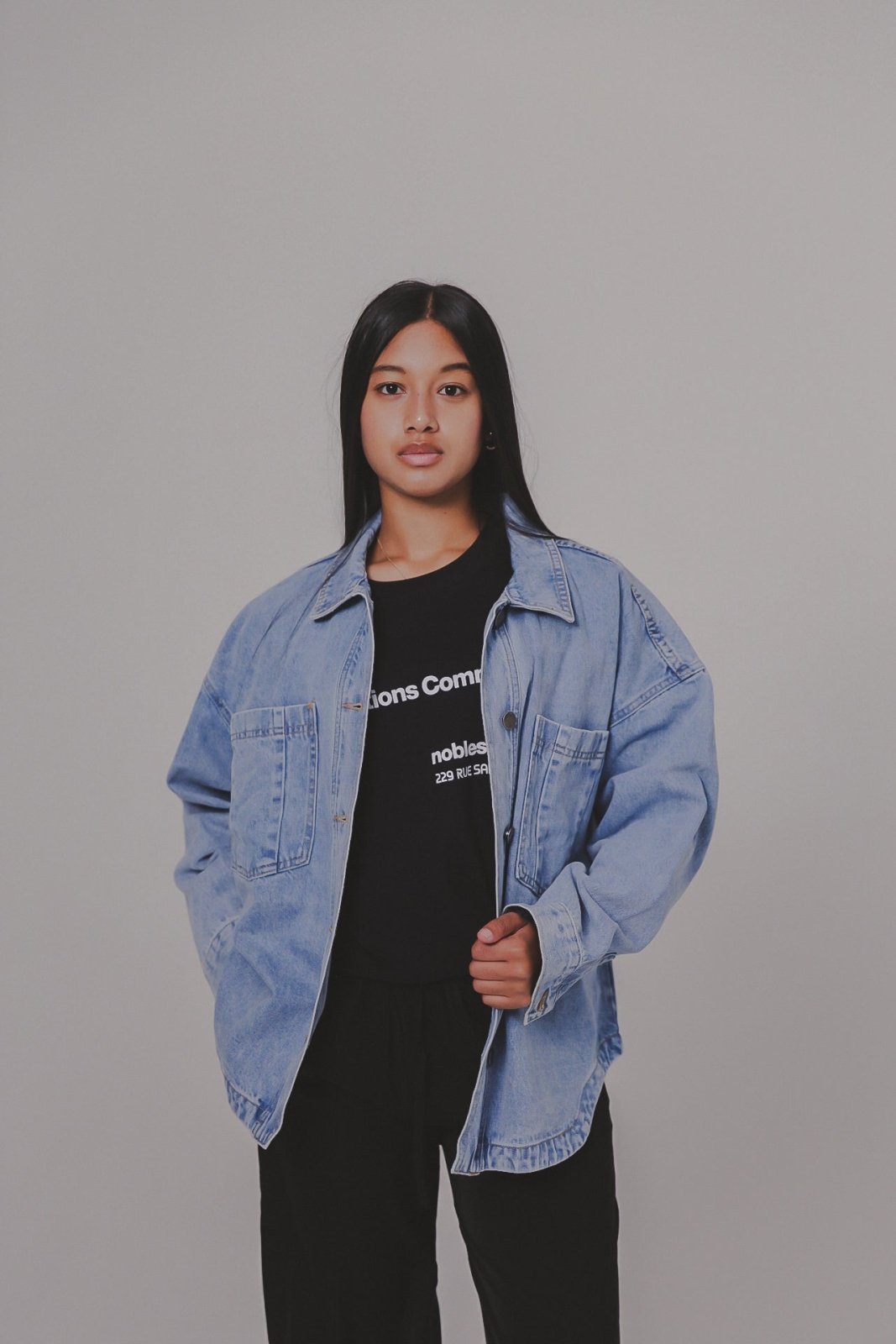 OVERSIZED DENIM SHIRT - Nobless Couture
