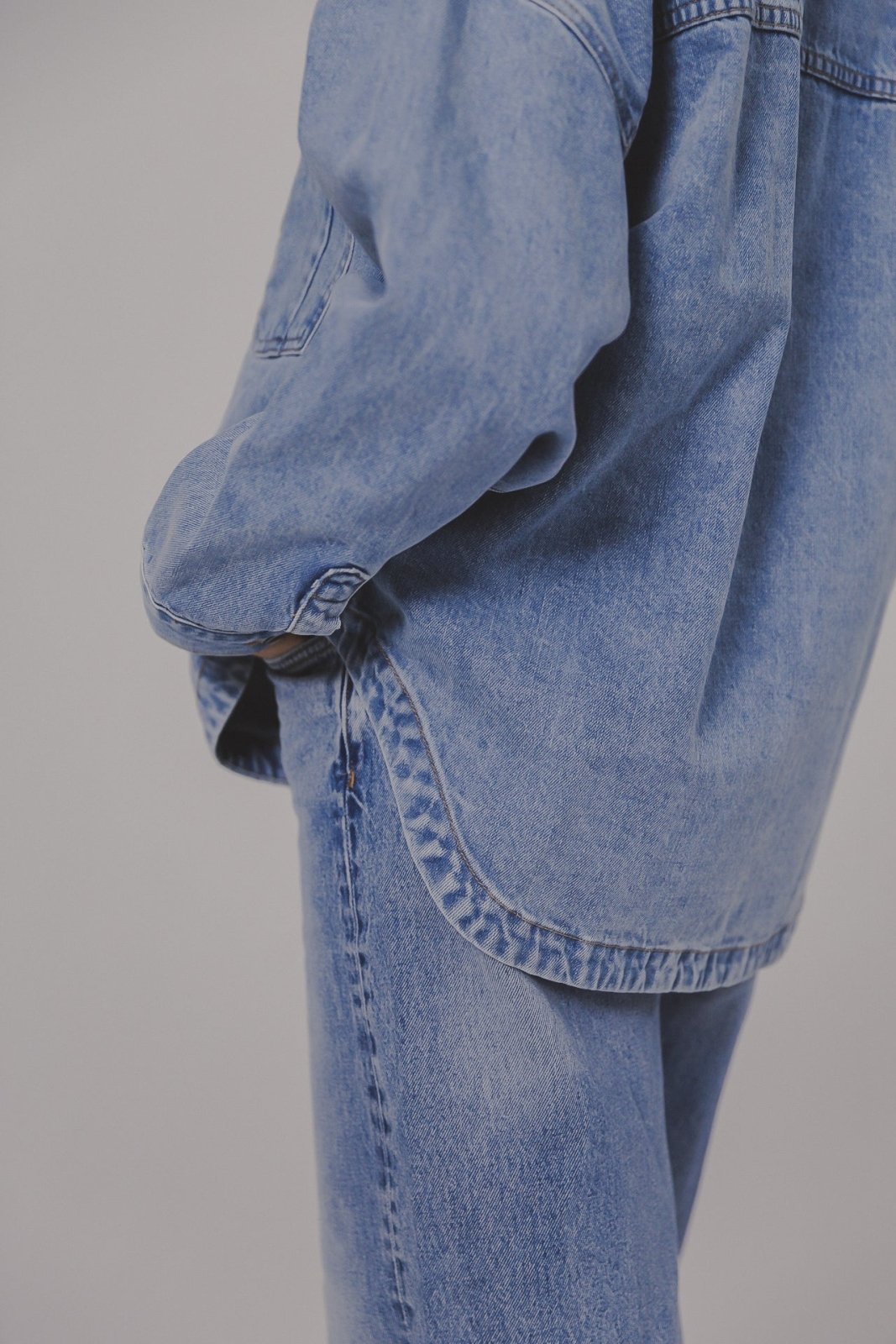 OVERSIZE DENIM SHIRT - Nobless Couture