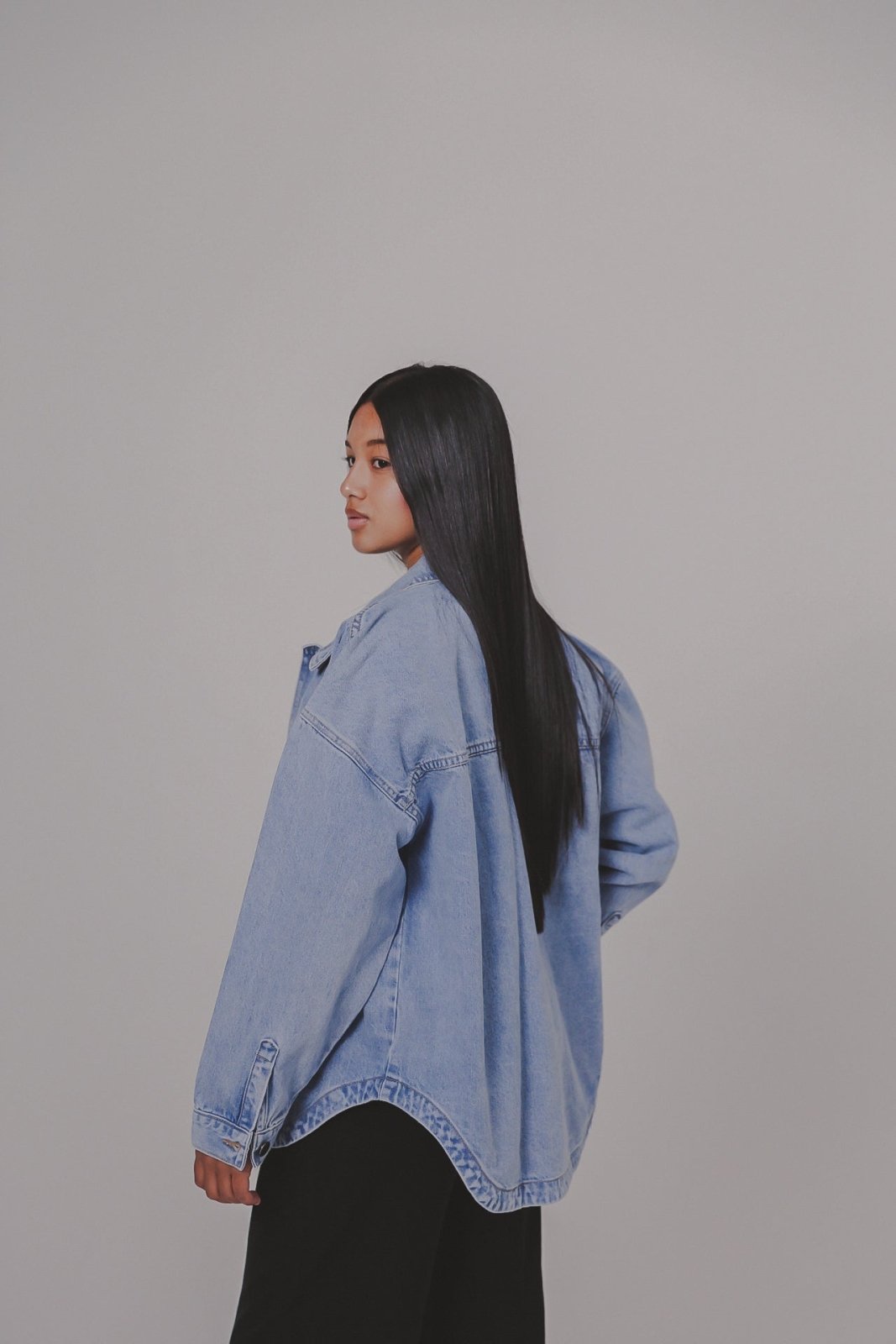 OVERSIZED DENIM SHIRT - Nobless Couture